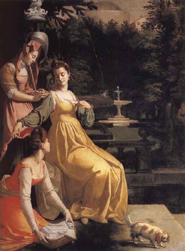 Jacopo da Empoli Susanna bathing France oil painting art